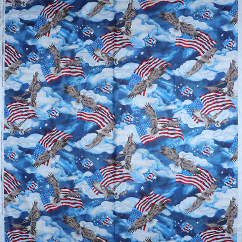 63581 Printed Cotton Fabric 112cm Eagle Flag
