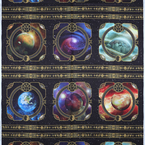 63595 Printed Cotton Fabric 112cm Planets