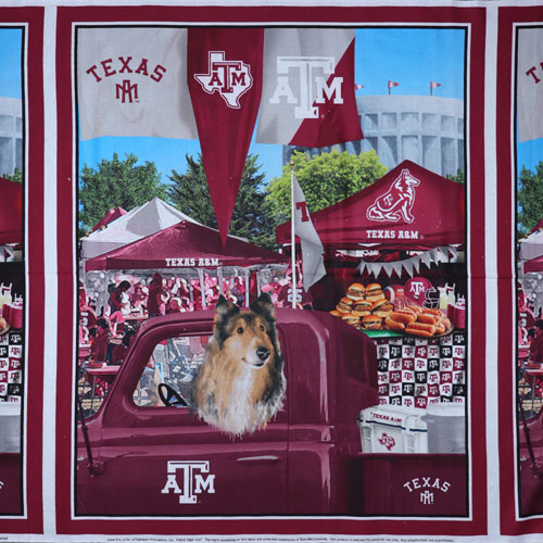 63597 Printed Cotton Fabric 112cm Dog In Ute