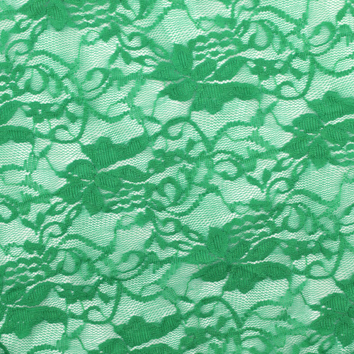 63687 Nylon Spandex Lace Solid Knit Green 145cm
