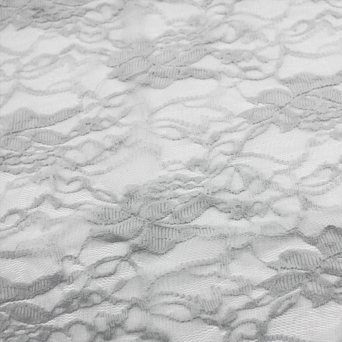 63690 Nylon Spandex Lace Solid Knit P Grey 145cm