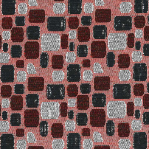 63982 Lurex Brocade 145cm Red Silver Cream