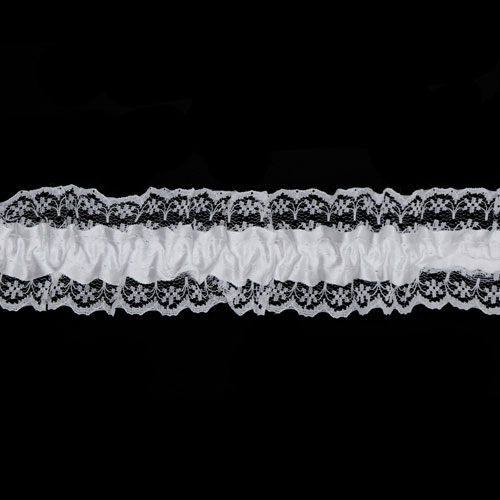 64022 Lace Stretch Garter 45mm White
