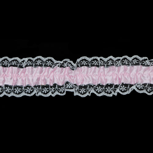 64026 Lace Stretch Garter 45mm Pink
