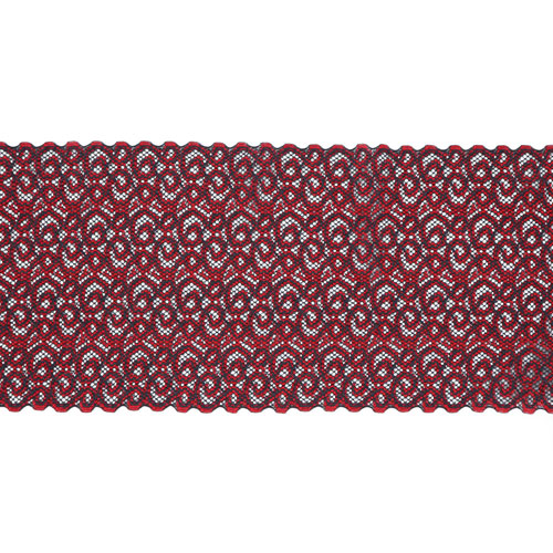 64056 Lace Stretch 145mm Red Black