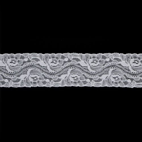 64061 Lace Stretch 40mm White