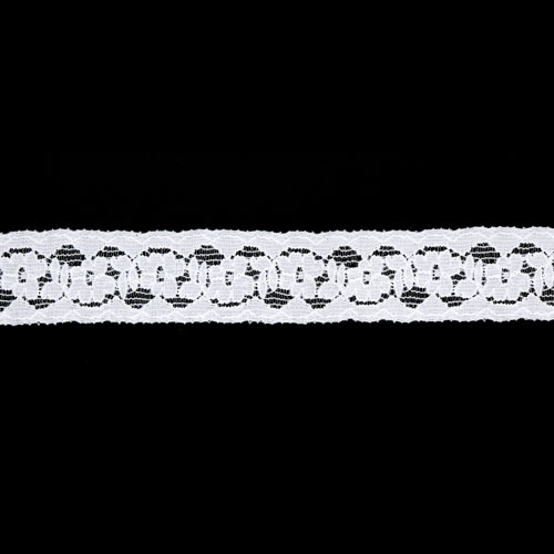 64075 Lace Stretch 27mm White
