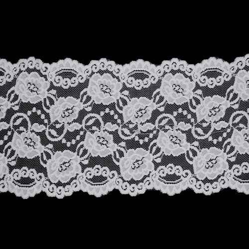64083 Lace Stretch 160mm White