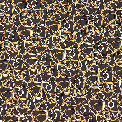 64537 Cotton Fabric 112cm Brown Ropes