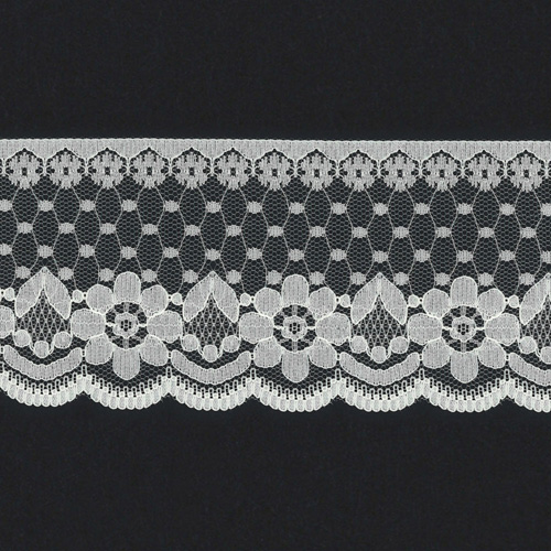 64696 Lace Nylon Flat Cream 65mm