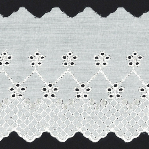 64758 Lace Cambric Flat Cream 100mm