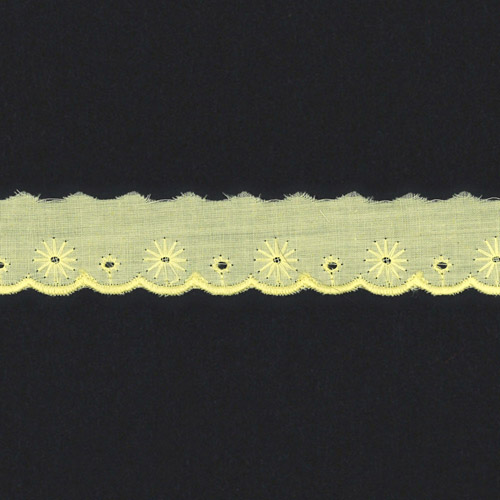 64763 Lace Cambric Flat Lemon 25mm