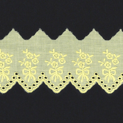 64765 Lace Cambric Flat Lemon 65mm