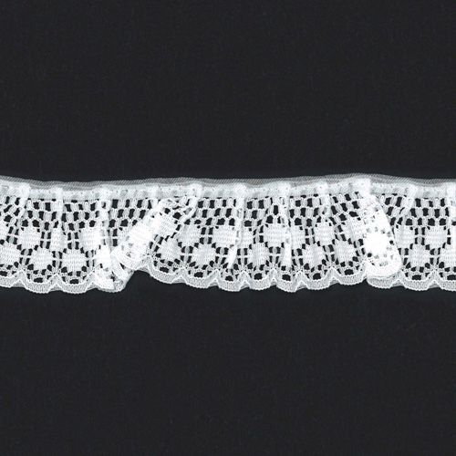 64818 Lace Frilled White 30mm