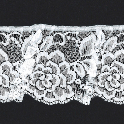 64824 Lace Frilled White 75mm