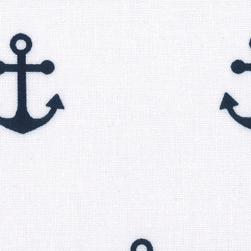64864 Cotton Fabric 112cm Navy Anchors