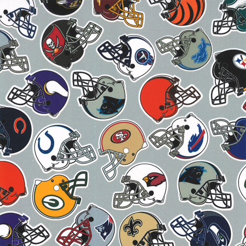 64940 Cotton Fabric 112cm Gridiron Helmets