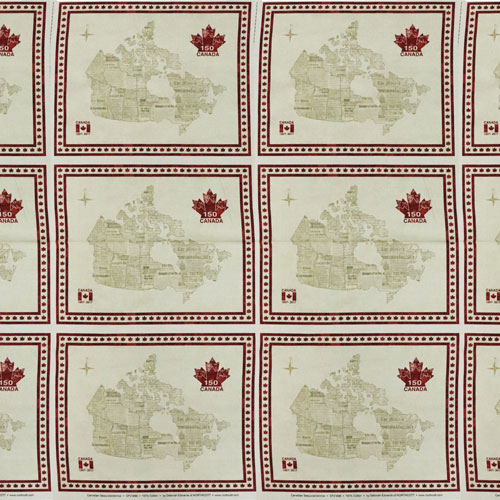64949 Cotton Fabric 112cm Canadian Map
