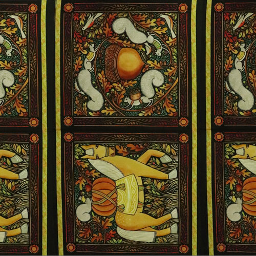 64964 Cotton Fabric 112cm Squirrel And Acorn