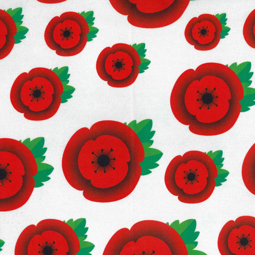 65433 Printed Quilting Fabric 112cm Poppy Flower
