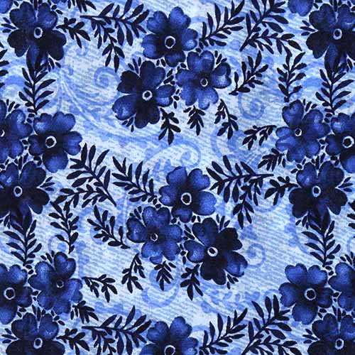 65504 Fab Cotton 112cm Blue Stem Flowers