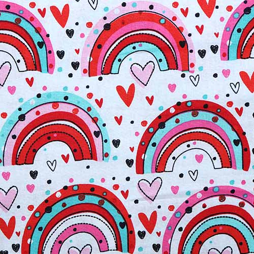 65552 Fab Cotton 112cm Rainbow Hearts