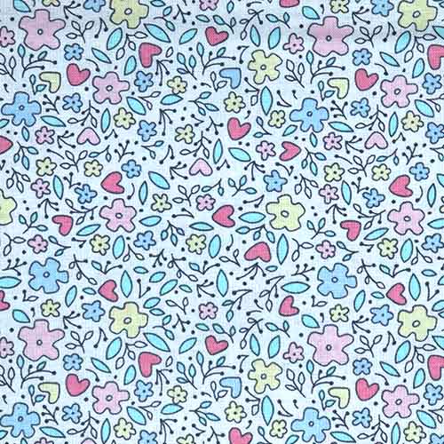 65574 Fab Cotton 112cm Hearts Flowers