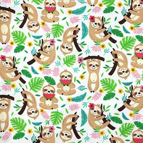 65581 Fab Cotton 112cm Cute Sloth