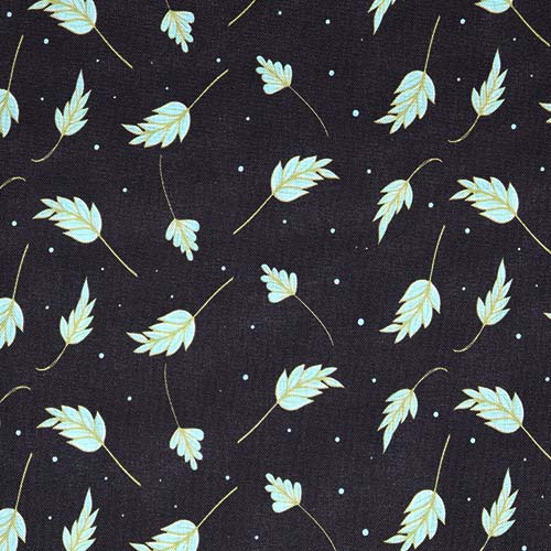 65603 Fab Cotton 112cm White Leaves