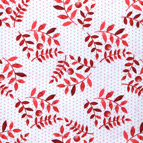 65606 Fab Cotton 112cm Red Leaves