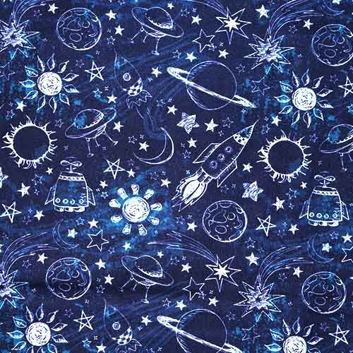 65609 Fab Cotton 112cm Spaceships Rockets