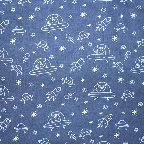 65610 Fab Cotton 112cm Spaceships Rockets