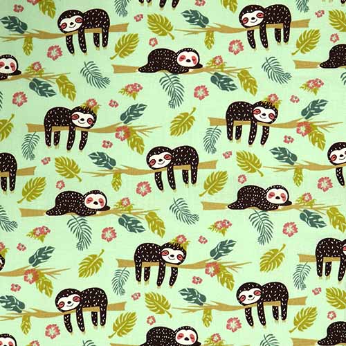 65637 Fab Cotton 112cm Cute Sloth 