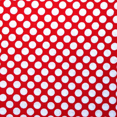 65655 Fab Cotton 112cm Red Polka Dots