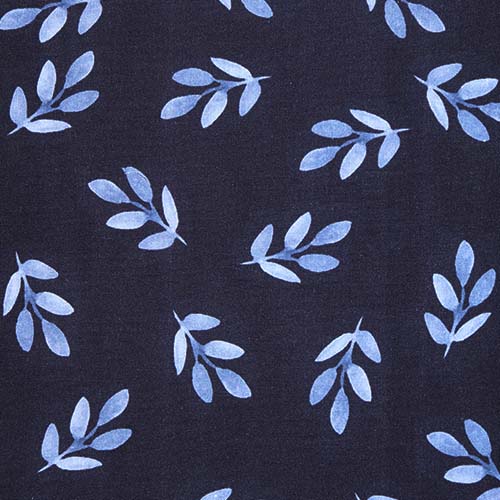 65665 Fab Cotton 112cm Blue Leaves 