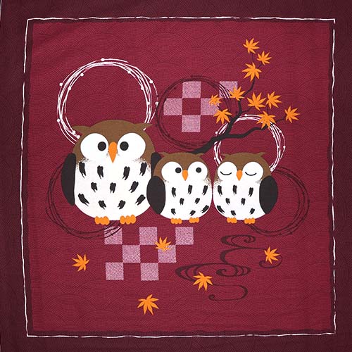 65708 Fab Cotton 141cm Owls Red