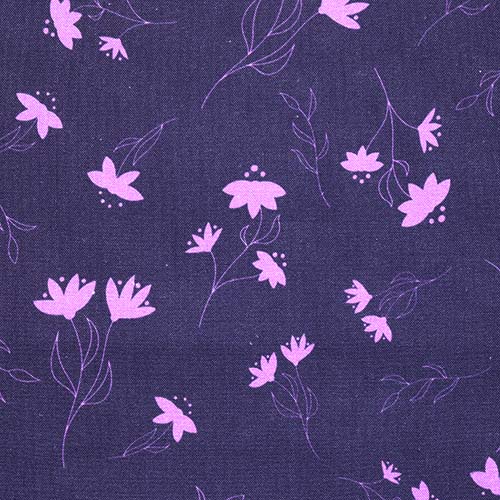 65777 Fab Cotton 112cm Flower Purple