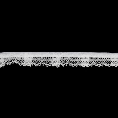 66038 Lace Nylon Frilled 25mm White