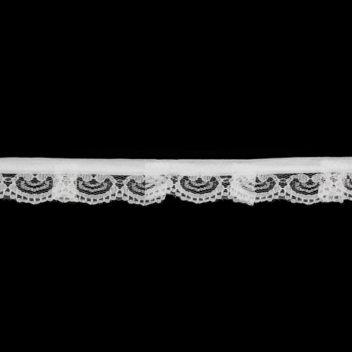 66039 Lace Nylon Frilled 25mm White