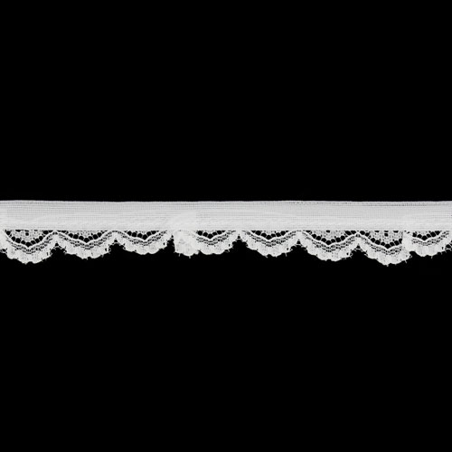 66040 Lace Nylon Frilled 20mm White