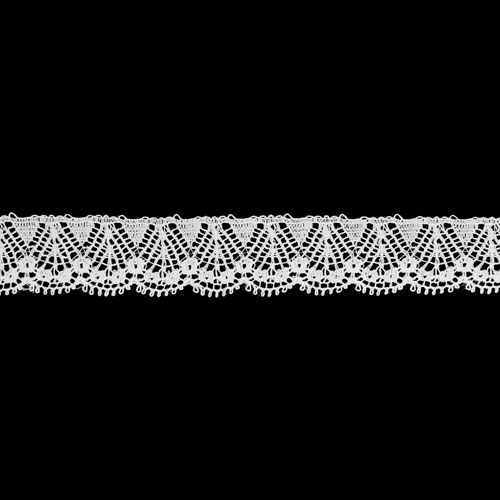 67153 Lace Cotton Leavers 18mm Off White