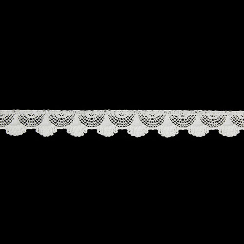 67161 Lace Cotton Leavers 16mm Off White