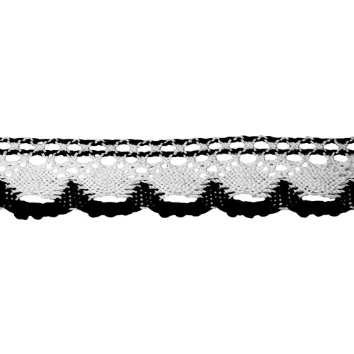 68999 Sullivans 40mm Torchon Lace - White/black 30mts