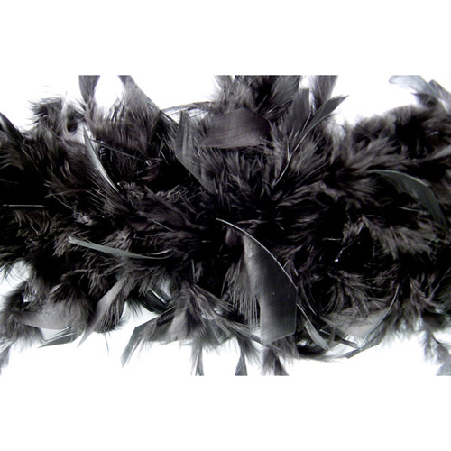 70254 Feather Boa Plain Black