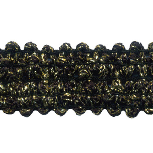 70351 Braid Stretch 25mm Gold Black