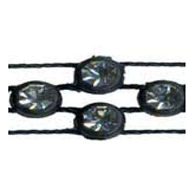 70686 Diamante Trim Triple Row Black