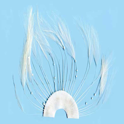70876 Feather Stripped Marabou White