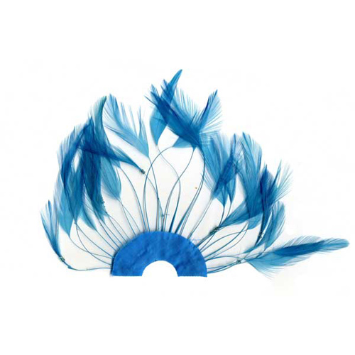 70877 Feather Stripped Marabou Fluro Peacock