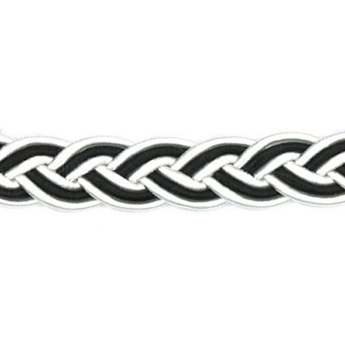74015 Braid Plaitted 10mm Black White
