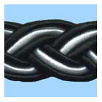 74016 Braid Plaitted 10mm Black White